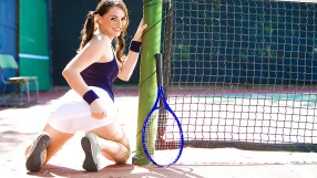 Tori Black fucking in the bathroom with her natural tits