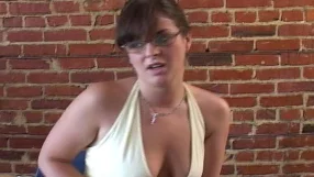 Co-ed Isabel fucking in the desk with her natural tits