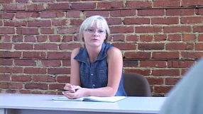 Allison Kilgore fucking in the desk with her glasses