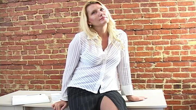 Professor Taft fucking in the desk with her big natural tits