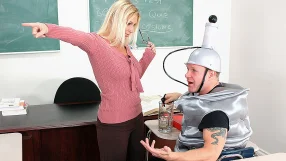 American Devon Lee fucking in the classroom with her tits